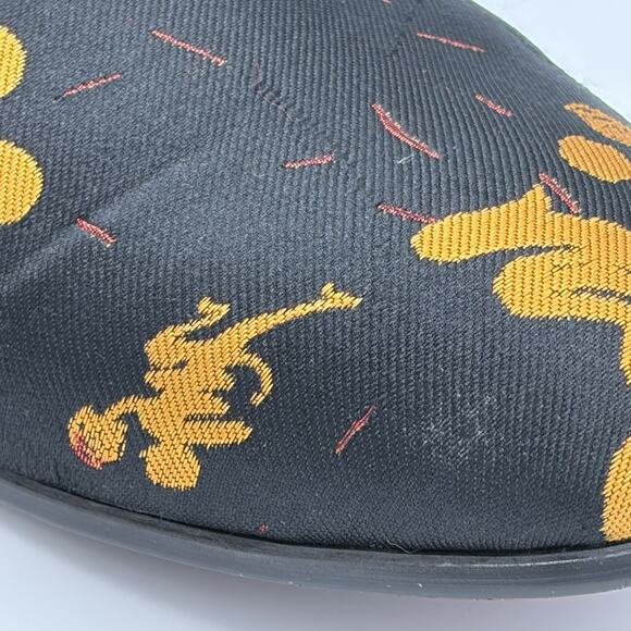 Merlutti Men’s Handmade Smoking Slipper Prom Wedding Shoes Gold Abstract Size 10 - Picture 12 of 16